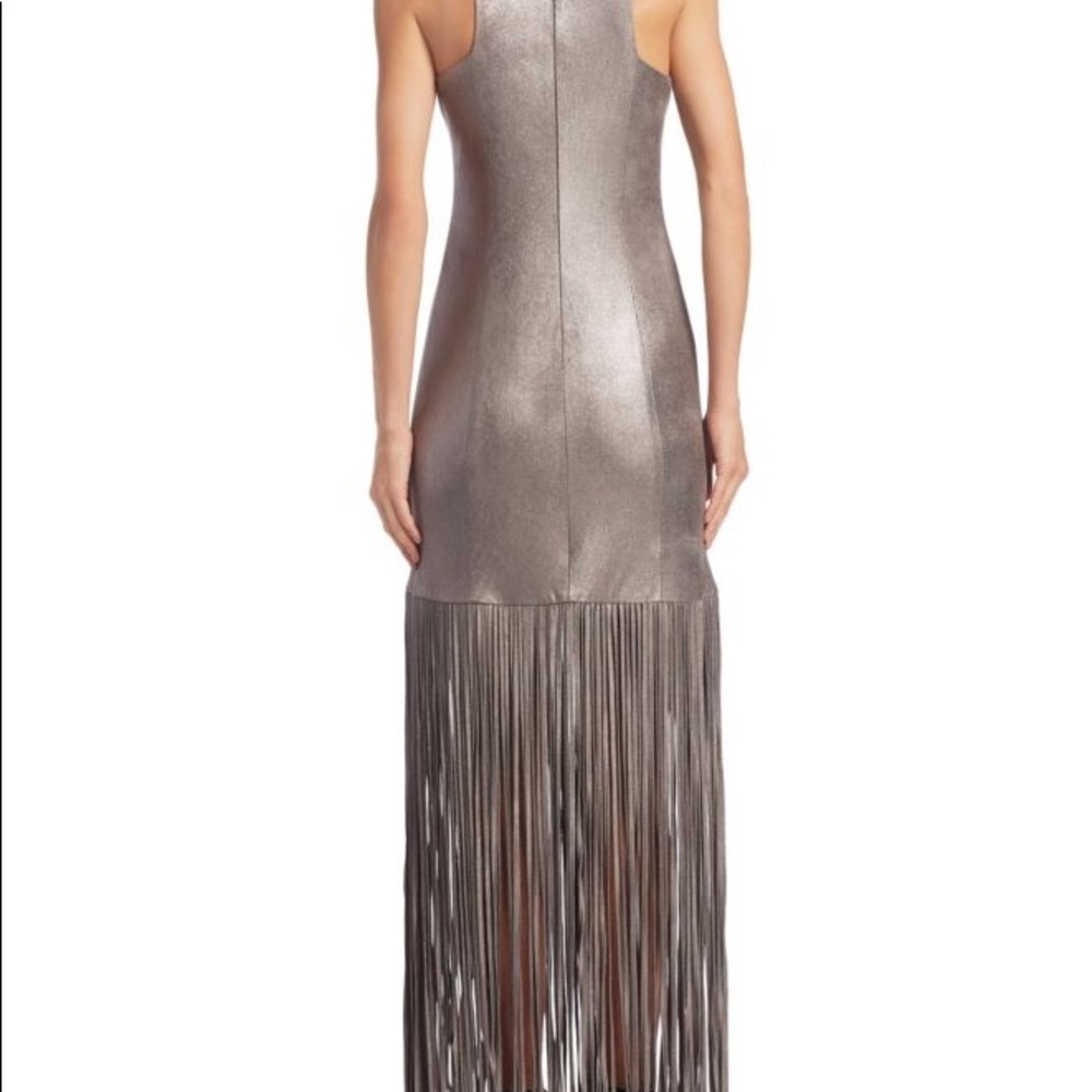HALSTON HERITAGE - gunmetal dress in size 4 - Picture 2 of 2